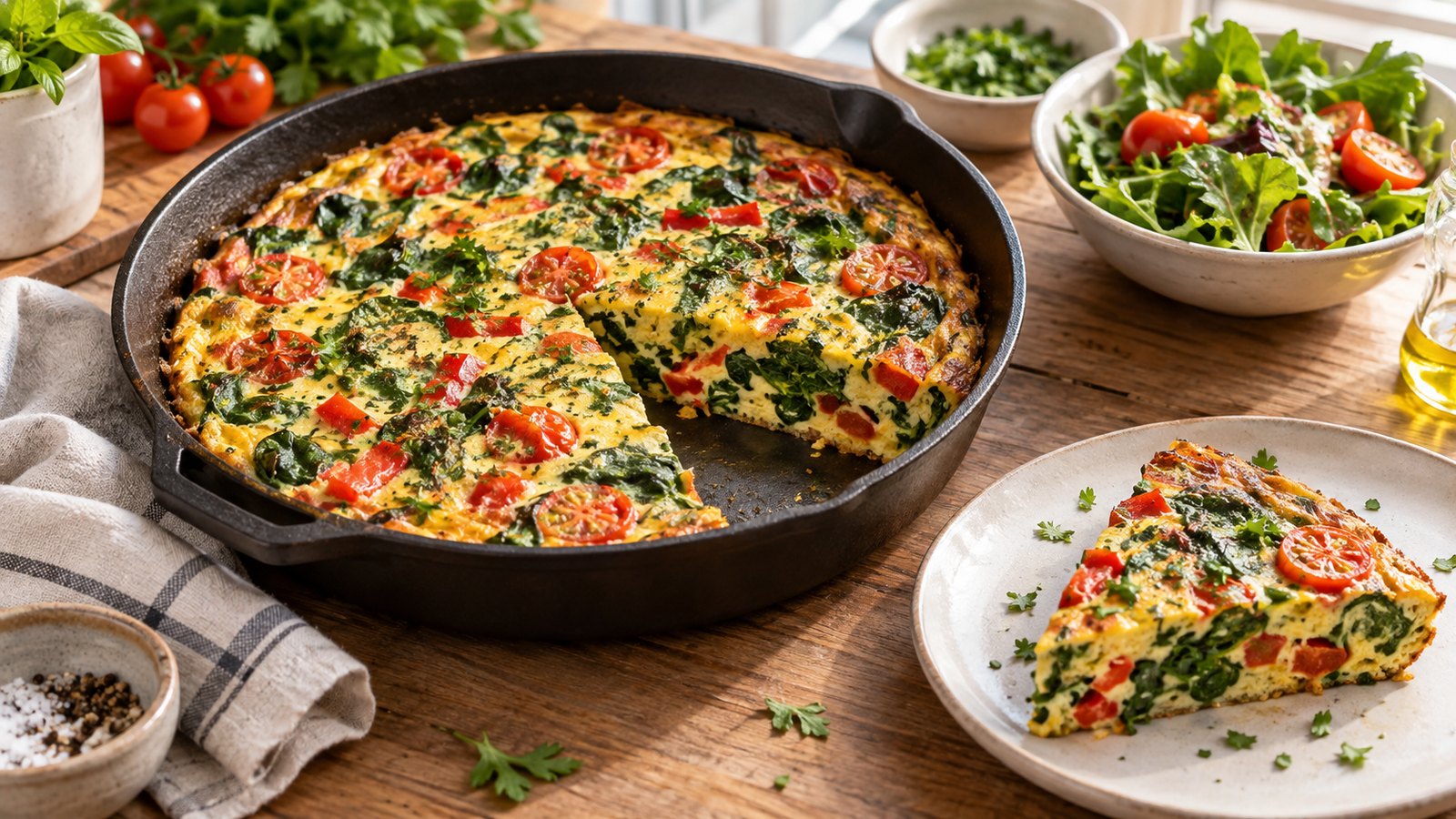 Gemüse-Frittata zum Abnehmen: Einfaches Rezept aus dem Ofen